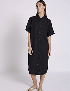 NORR Esma shirt dress - Kjoler - BLACK / black