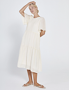 NORR Tamara midi dress - Kjoler - OFF-WHITE / cream