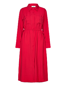 NORR Bambo shirt dress - Kjoler - RED / red