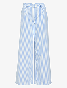 Object OBJLISA WIDE PANT AOP NOOS - Bukser - CLOUD DANCER / blue