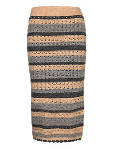 Object OBJSARO HW KNIT SKIRT 130 - Skjørt - MEDIUM GREY MELANGE / beige