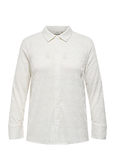 ONLY Carmakoma CARROSIL LS LACE SHIRT JRS - Kolleksjoner - CLOUD DANCER / white