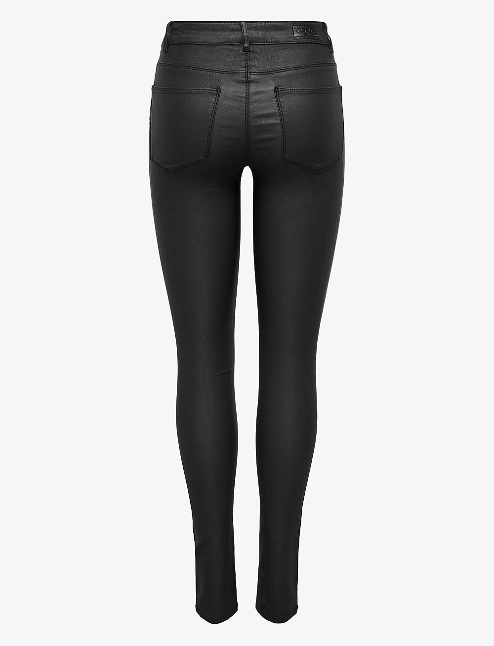 ONLY - ONLANNE K MID WAIST COATED PNT NOOS - skinnbukser - black - 2