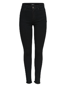 ONLY ONLBLUSH MID SK AK RW DNM REA2343 NOOS - Skinny Jeans - BLACK DENIM / black