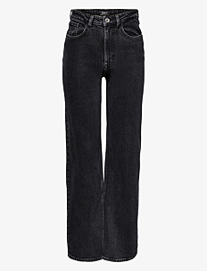 ONLY ONLJUICY HW WIDE LEG REA244 NOOS - Vide jeans - BLACK DENIM / black