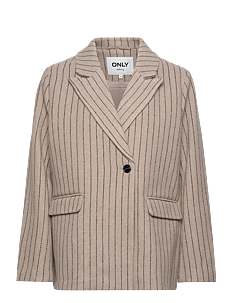 ONLY ONLHALLIE L/S PINSTRIPE BLAZER CC TLR - Kolleksjoner - WEATHERED TEAK / grey