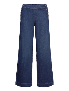 ONLY ONLMADISON HW BUTTON WIDE DNM GEN533NOOS - Vide jeans - DARK MEDIUM BLUE DENIM / blue