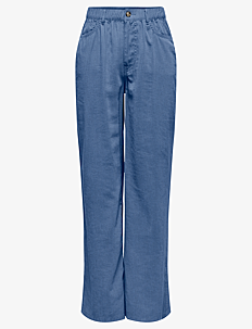 ONLY ONLCHARIS LIFE MW PANT CC WVN - Rette bukser - MEDIUM BLUE DENIM / blue