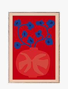 Paper Collective The Red Vase - 70x100 - Botanisk - RED, BLUE / red