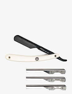 Parker PTAWK - Adjustable Push with 3 blade option White Handle Barber/Straight Razor - Nyheter - IVORY / silver