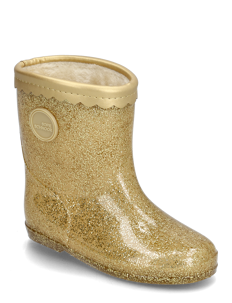 Sofie Schnoor Baby and Kids Rubber boot - Gummistøvler med linjer - CHAMPAGNE / gold