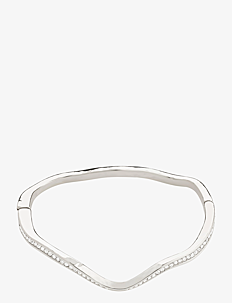 Pilgrim TRUE recycled wavy bangle - Kolleksjoner - SILVER PLATED / silver