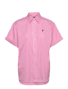 Polo Ralph Lauren Oversize Fit Striped Cotton Shirt - Kortermede skjorter - 1824 WHITE/PINK / pink/rose