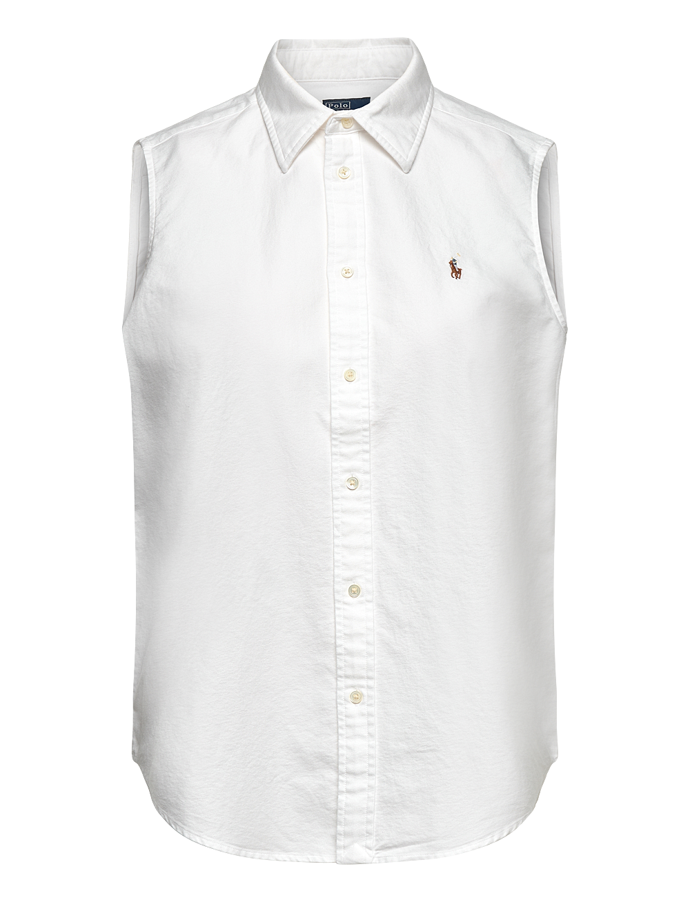 Polo Ralph Lauren - Classic Fit Sleeveless Oxford Shirt - ermeløse bluser - bsr white - 0