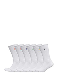 Polo Ralph Lauren Cotton-Blend Crew Sock 6-Pack - Treningssokker - WHITE COLORED PP / white