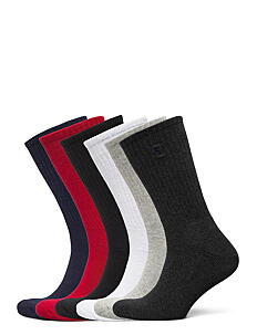 Polo Ralph Lauren Cotton-Blend Crew Sock 6-Pack - Treningssokker - BLK/RED/NVY/CHAR/ / multi