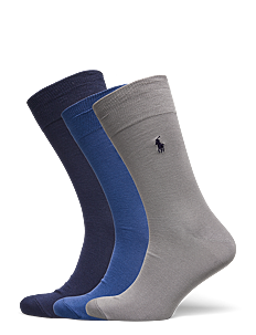 Polo Ralph Lauren Cotton-Blend Trouser Sock 3-Pack - Treningssokker - 3PK NAVY/GREY/RET / grey