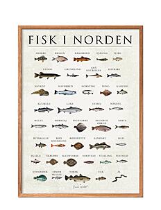 Poster & Frame Fish from Skandinavien, marble - Plakater - MULTI-COLORED / multi