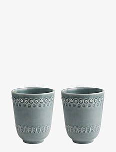 PotteryJo DAISY Mug 2-PACK - PotteryJo - CEMENT / blue