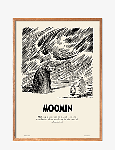 PSTR Studio Moomin x PSTR studio - Journey by Night - Plakater - NATURAL / black