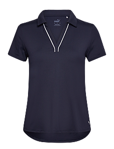 PUMA Golf W Cloudspun Piped SS Polo - PUMA - DEEP NAVY / navy