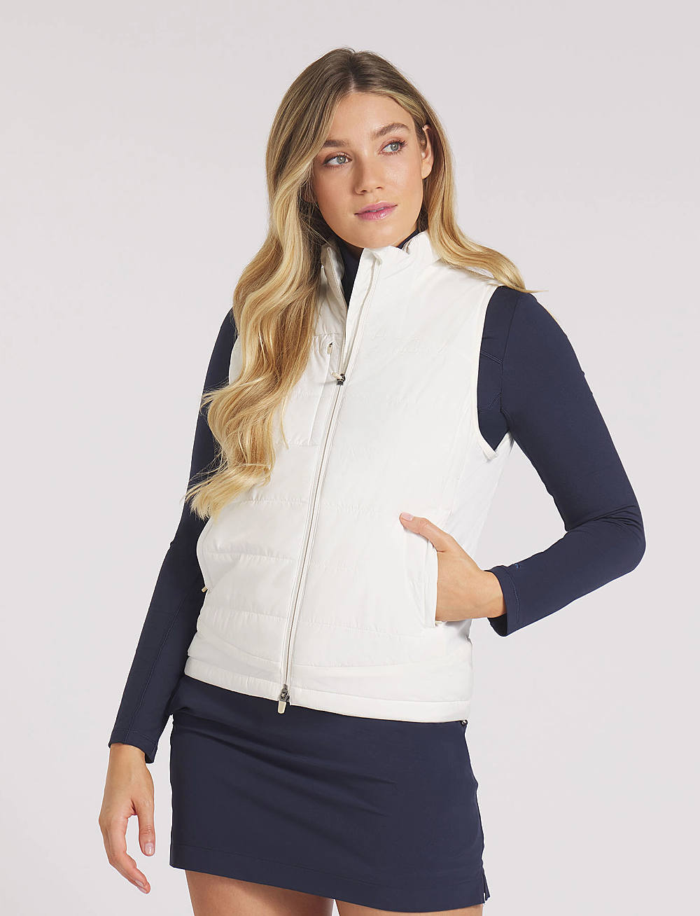 PUMA Golf - W Kyley Quilted Vest - yttertøy - warm white - 0