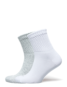 PUMA PUMA WOMEN ZIGZAG SHORT SOCK 2P - PUMA Underwear - WHITE / GREY / multi