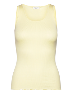 Rosemunde Silk top - Ermeløse topper - LEMON CREME / yellow