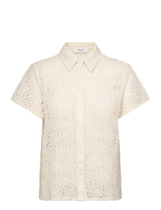 Rosemunde Lace shirt - Kortermede skjorter - IVORY / cream