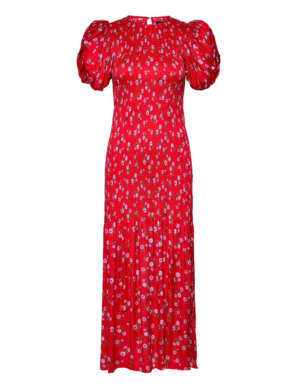 ROTATE Birger Christensen - PRINTED PUFF SLEEVE DRESS - selskapskjoler - wildeve cluster + high risk red comb. - 0