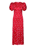 PRINTED PUFF SLEEVE DRESS - WILDEVE CLUSTER + HIGH RISK RED COMB.