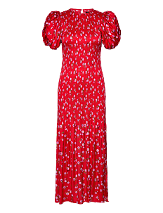 ROTATE Birger Christensen PRINTED PUFF SLEEVE DRESS - Kolleksjoner - WILDEVE CLUSTER + HIGH RISK RED COMB. / red