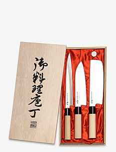 Satake Satake Houcho Santoku, Nakiri and Sahimi knives in gift box - Knivsett - BEIGE / beige