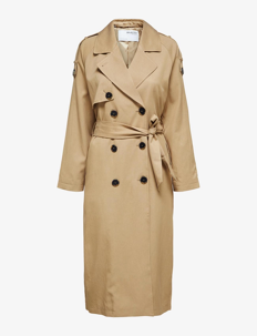 Selected Femme SLFNEW BREN LS TRENCH COAT B NOOS - Kåper - CORNSTALK / beige