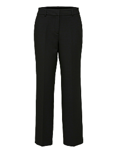 Selected Femme SLFRITA MW WIDE PANT FD NOOS - Kolleksjoner - BLACK / black