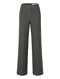 Selected Femme SLFRITA MW WIDE PANT DGM N NOOS - Kolleksjoner - DARK GREY MELANGE / grey