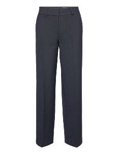 Selected Femme SLFRITA MW WIDE PANT DARK SAP MEL NOOS - Rette bukser - DARK SAPPHIRE / black