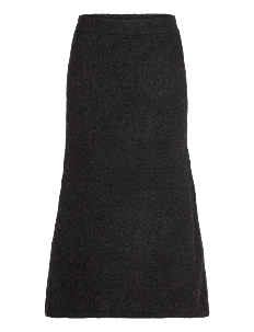 Selected Femme SLFGABELLA HW MIDI KNIT SKIRT - Skjørt - BLACK / black