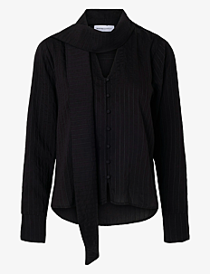 Selected Femme SLFLUCIA LS TIE SHIRT B - Kolleksjoner - BLACK / black