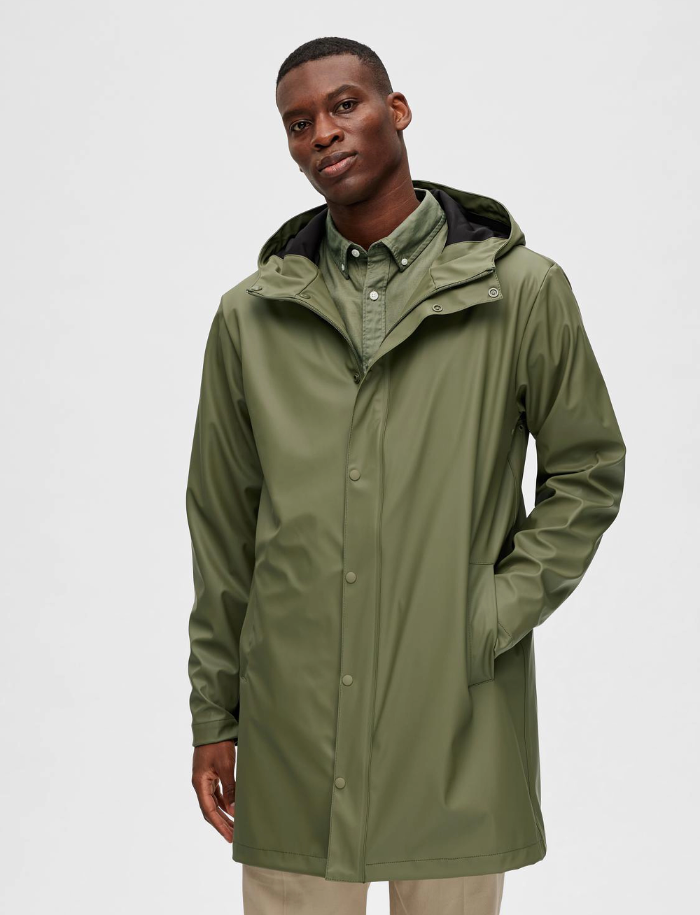 Selected Homme - SLHMAGNUS RAIN JKT - regnjakker - deep lichen green - 0