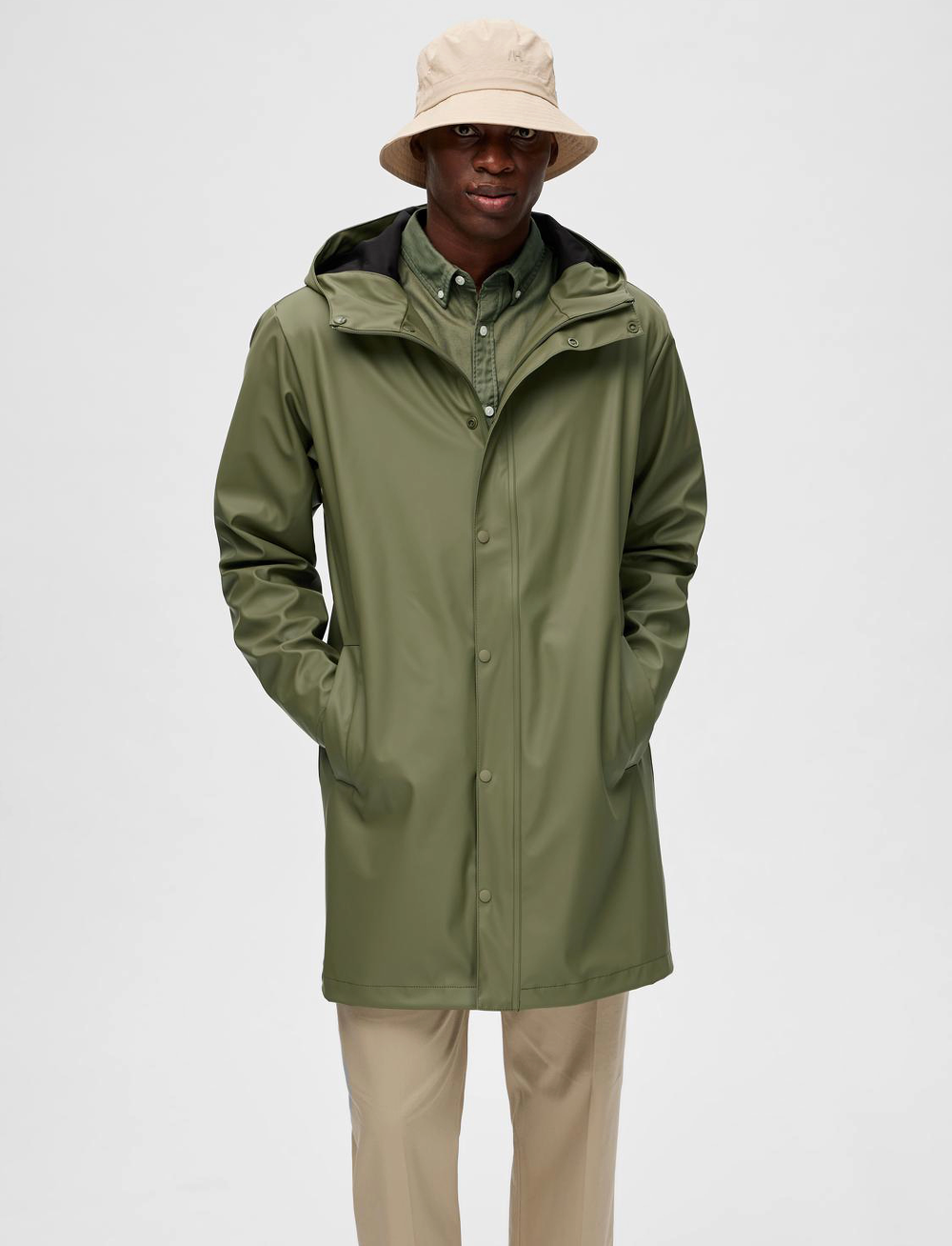 Selected Homme - SLHMAGNUS RAIN JKT - regnjakker - deep lichen green - 3