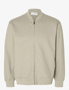 Selected Homme SLHMACK SWEAT BOMBER LS NOOS - Jakker - OATMEAL / beige