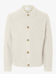 Selected Homme SLHNEALY LS KNIT SHIRT JACKET NOOS - Jakker - OATMEAL / beige