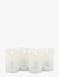 Sirius Home Sara Advent 4 pcs set - Hjemmekos - WHITE/SILVER / white