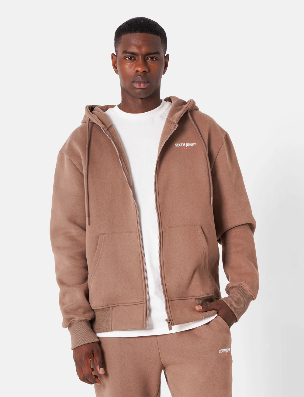 SIXTH JUNE - ESSENTIEL BITONE LS ZIP UP HOO - hettegensere - sand - 0