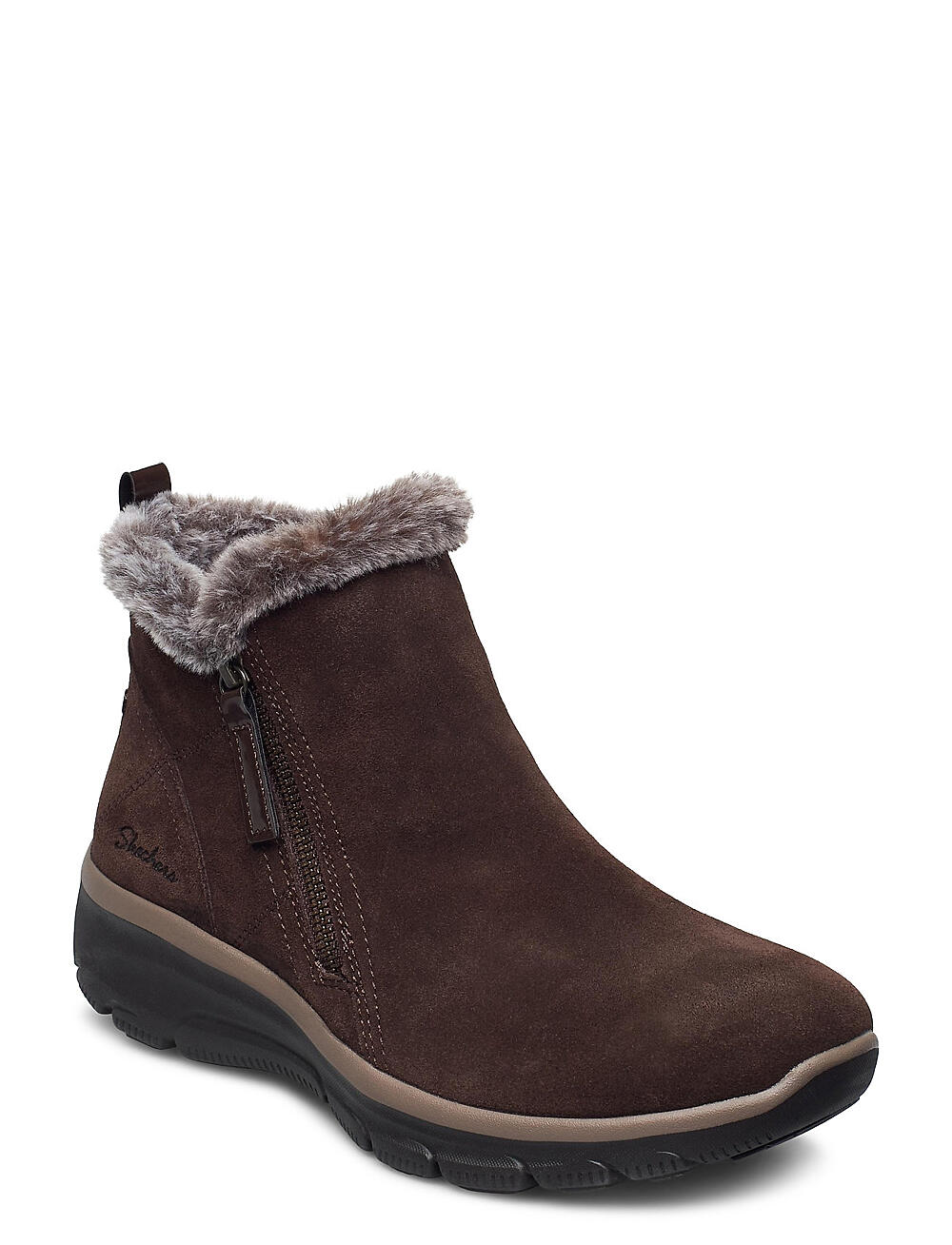 Skechers - EASY GOING-HIGH ZIP - flate ankelboots - choc chocolate - 0