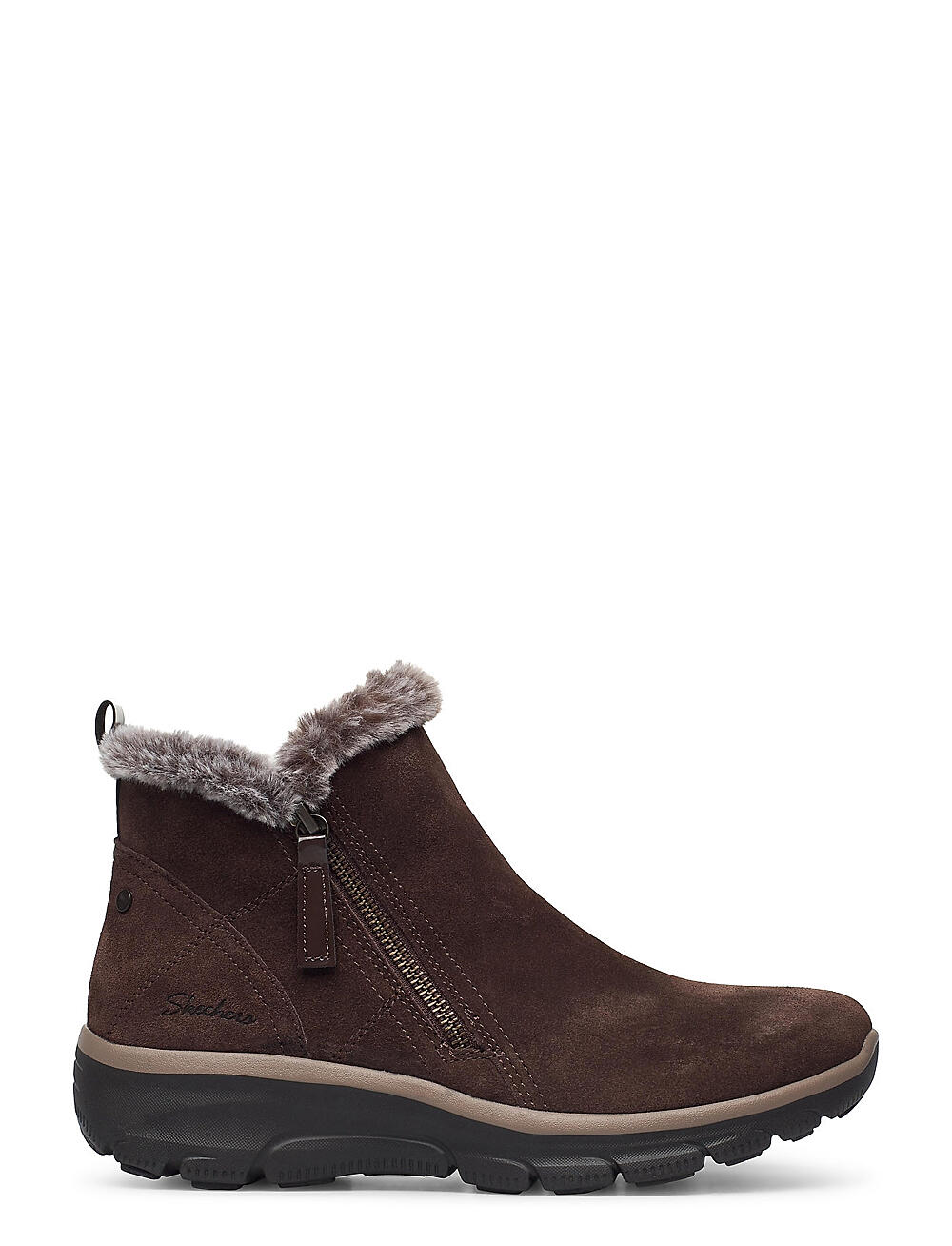 Skechers - EASY GOING-HIGH ZIP - flate ankelboots - choc chocolate - 1