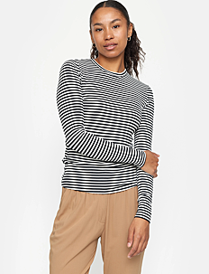 Soft Rebels SRFenja Stripe O-neck Top - Klær - BLACK / black