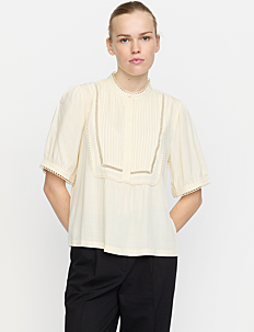 Soft Rebels SRLinda Blouse - Klær - ARCTIC WOLF / cream