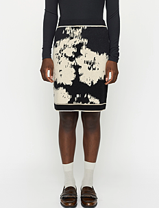 Soft Rebels SRRogue Pattern Skirt Knit - Klær - JACQUARD PATTERN ARCTIC WOLF / black